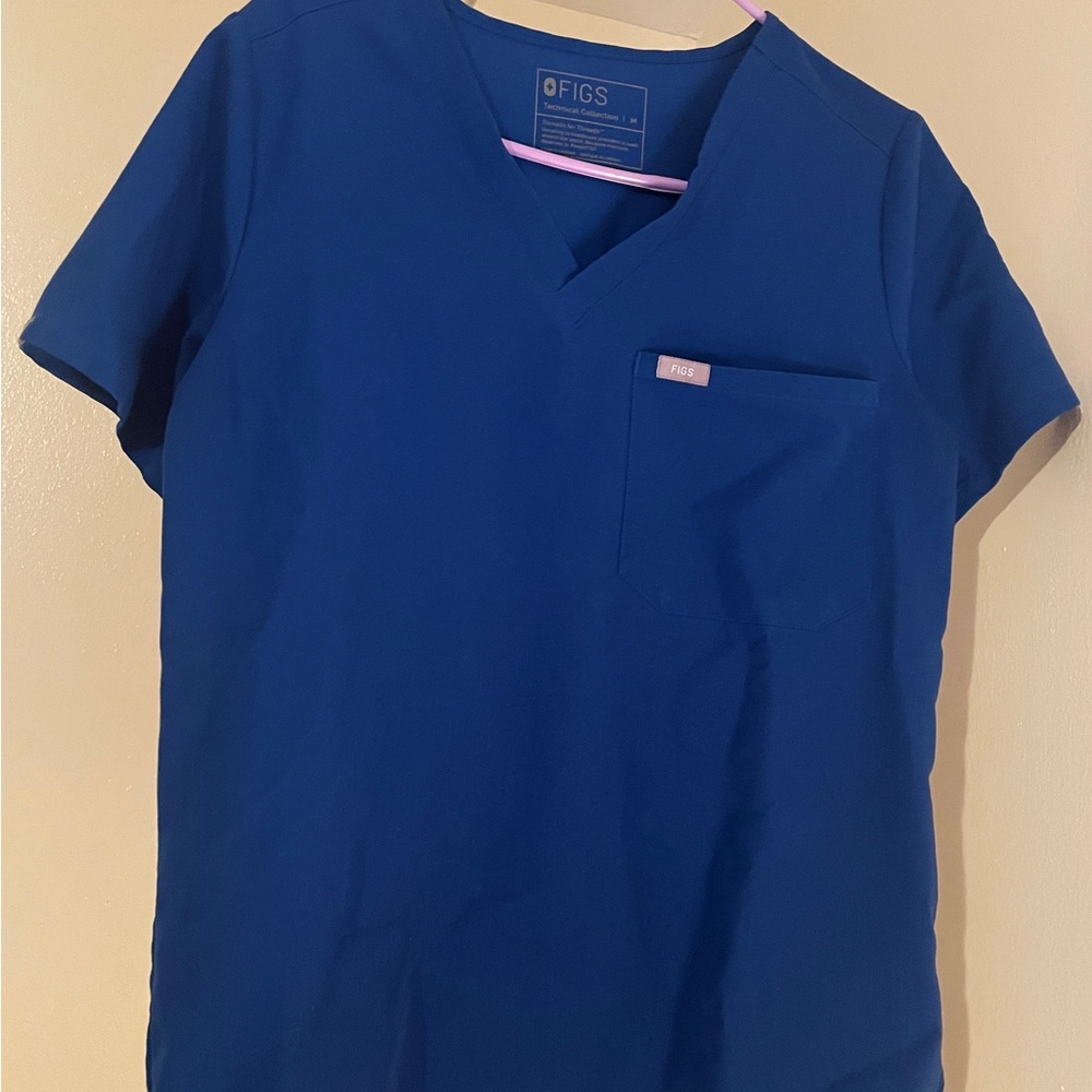 SOLD!   FIGS Electric Blue Catarina Scrub Top (M) Women's